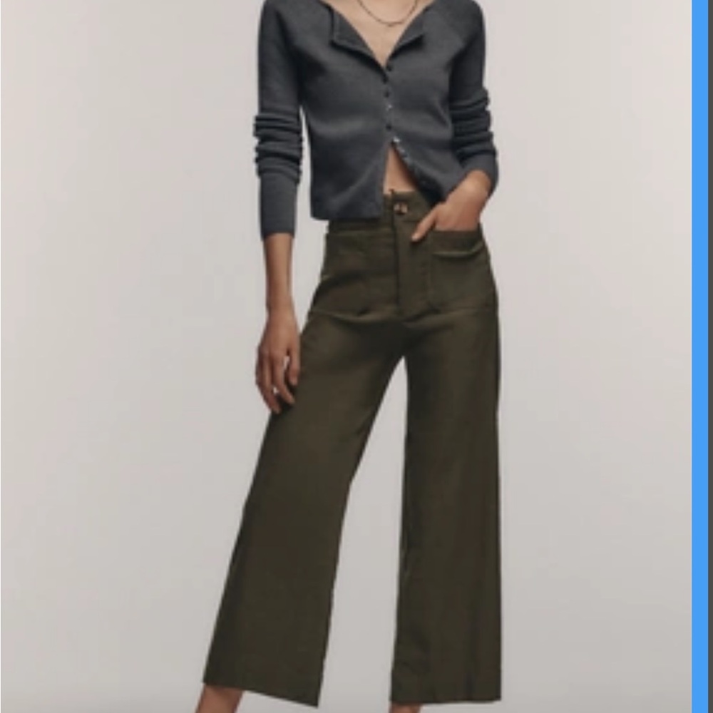 Anthropologie Colette Cropped Wide Leg Trousers